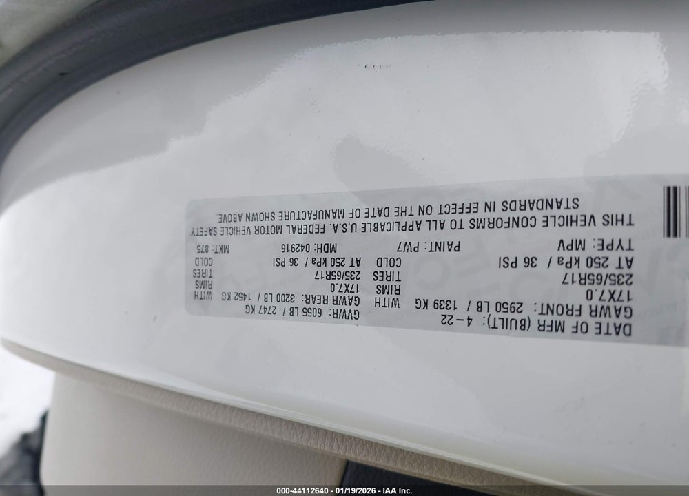 2022 CHRYSLER VOYAGER LX VIN: 2C4RC1CGXNR159778