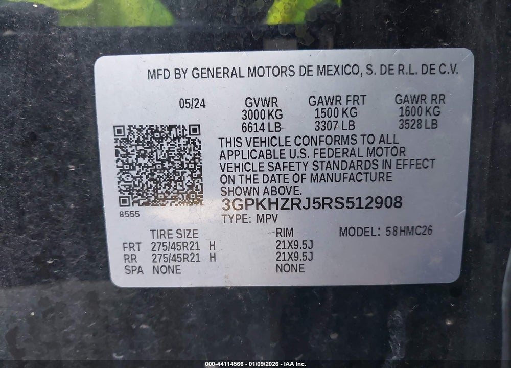 2024 HONDA PROLOGUE ELITE VIN: 3GPKHZRJ5RS512908