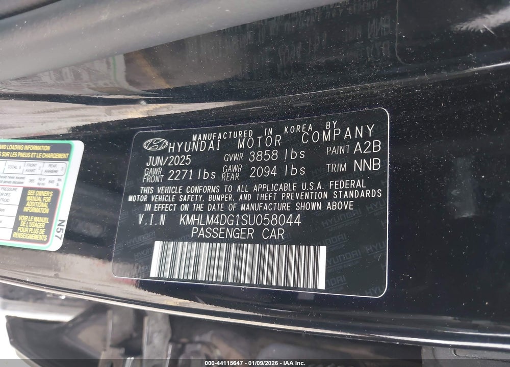 2025 HYUNDAI ELANTRA SEL SPORT VIN: KMHLM4DG1SU058044