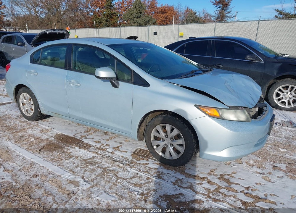2012 HONDA CIVIC LX VIN: 19XFB2F51CE033832
