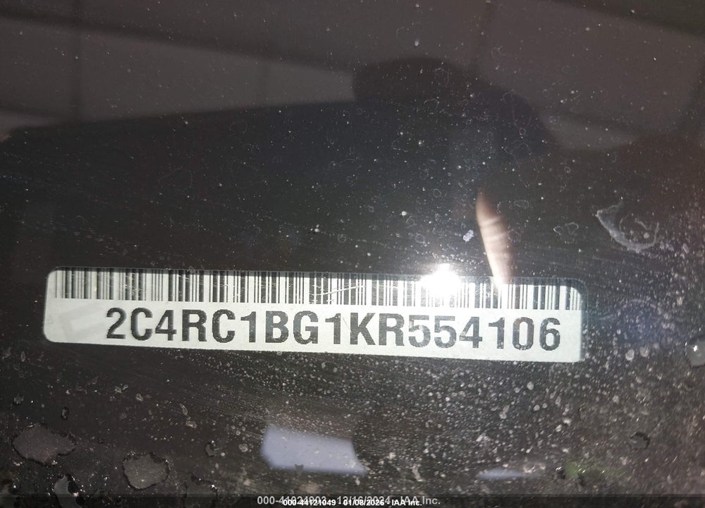2019 CHRYSLER PACIFICA TOURING L VIN: 2C4RC1BG1KR554106