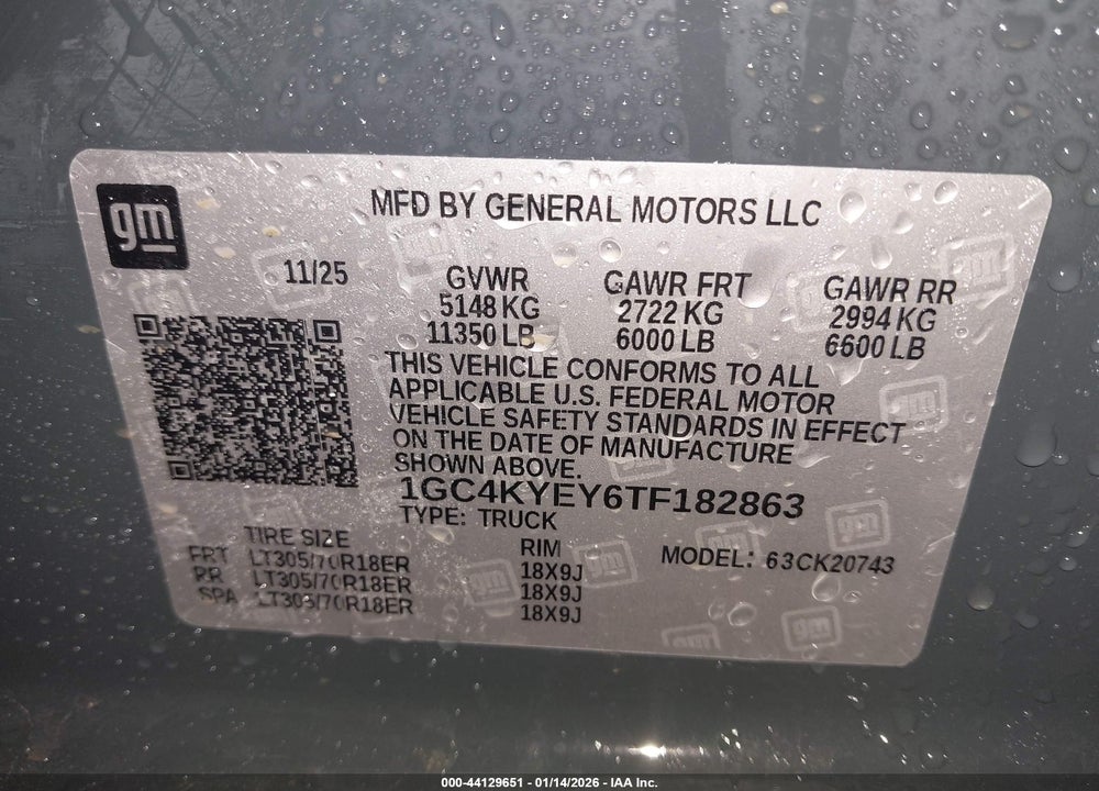 2026 CHEVROLET SILVERADO 2500HD , STANDARD BED, XR2, 4WD VIN: 1GC4KYEY6TF182863