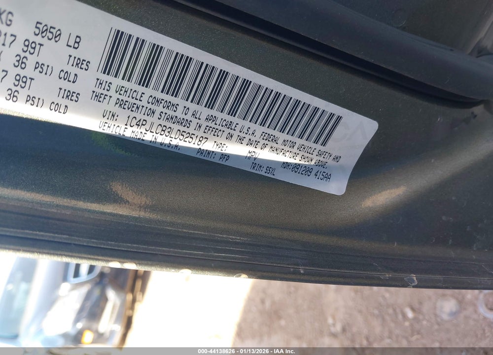 2020 JEEP CHEROKEE LATITUDE FWD VIN: 1C4PJLCB3LD525187