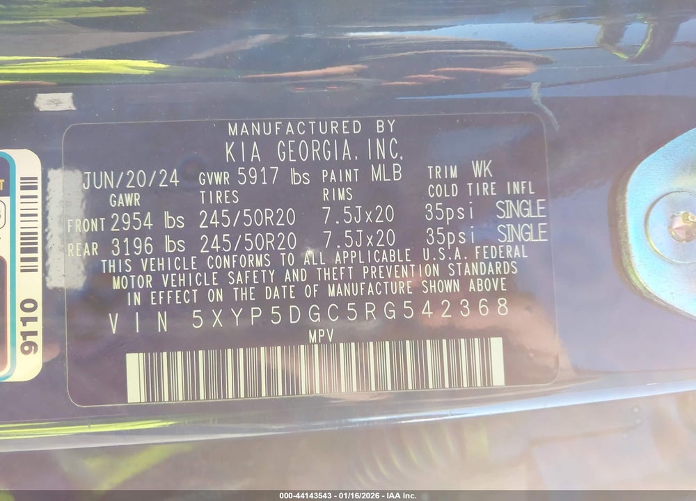2024 KIA TELLURIDE SX PRESTIGE X-LINE VIN: 5XYP5DGC5RG542368