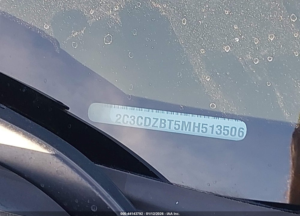 2021 DODGE CHALLENGER R/T VIN: 2C3CDZBT5MH513506