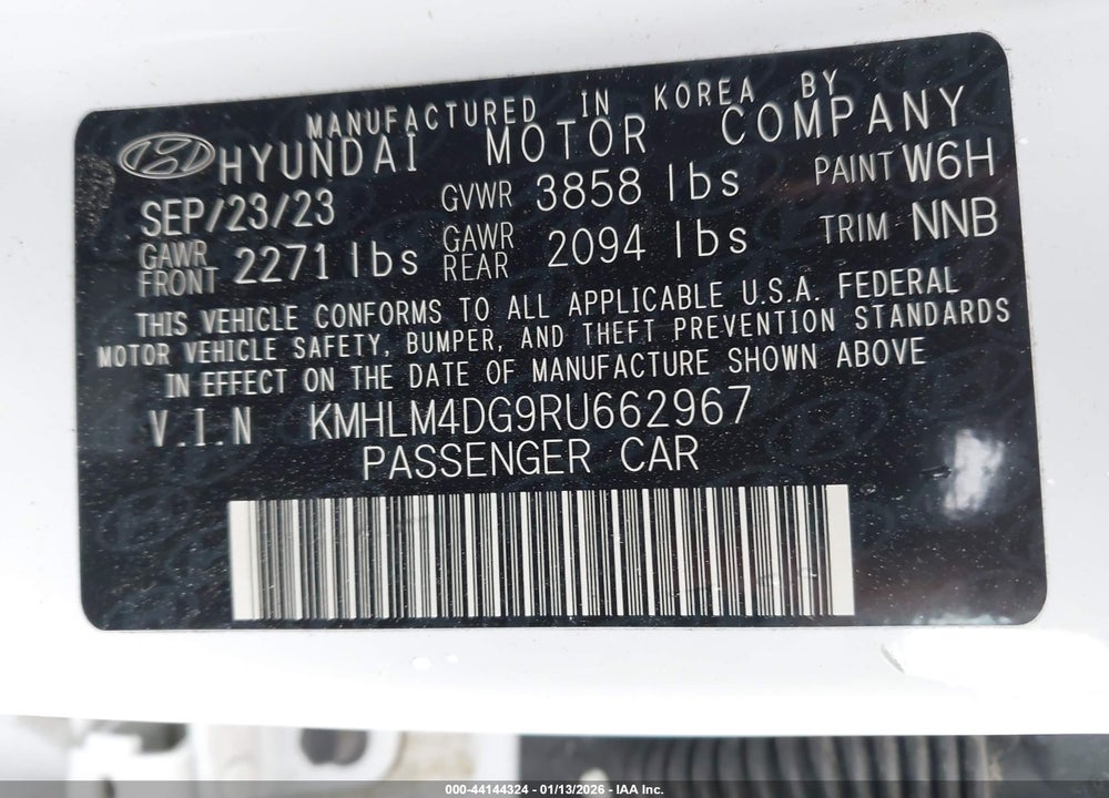 2024 HYUNDAI ELANTRA SEL VIN: KMHLM4DG9RU662967