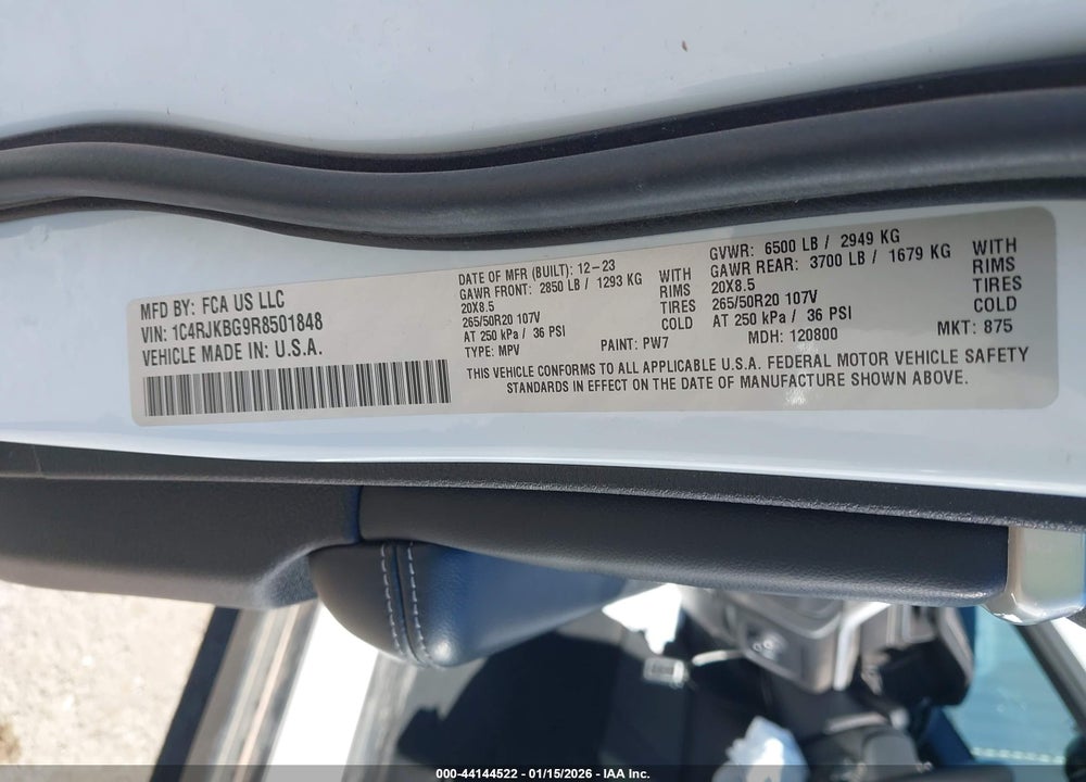 2024 JEEP GRAND CHEROKEE L LIMITED 4X4 VIN: 1C4RJKBG9R8501848