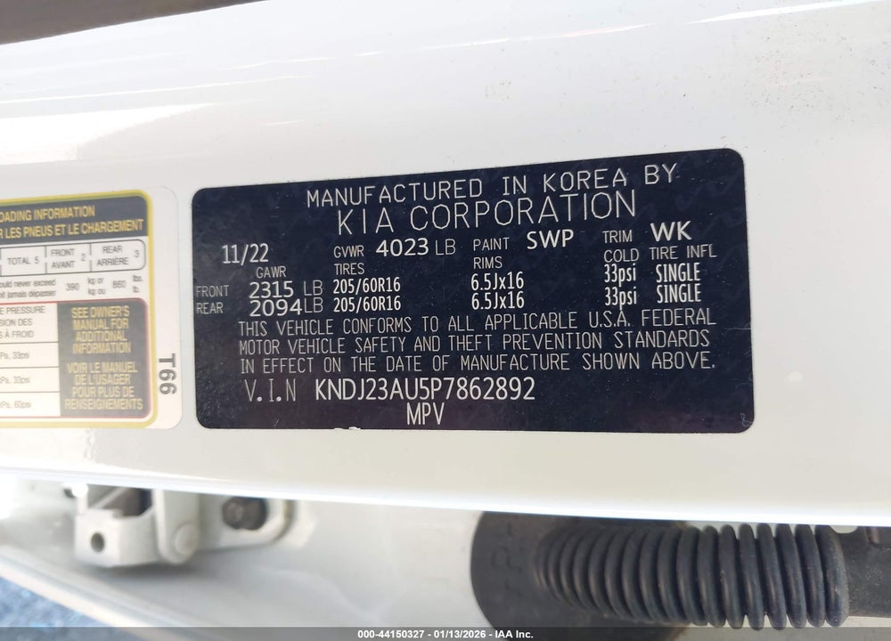2023 KIA SOUL LX VIN: KNDJ23AU5P7862892