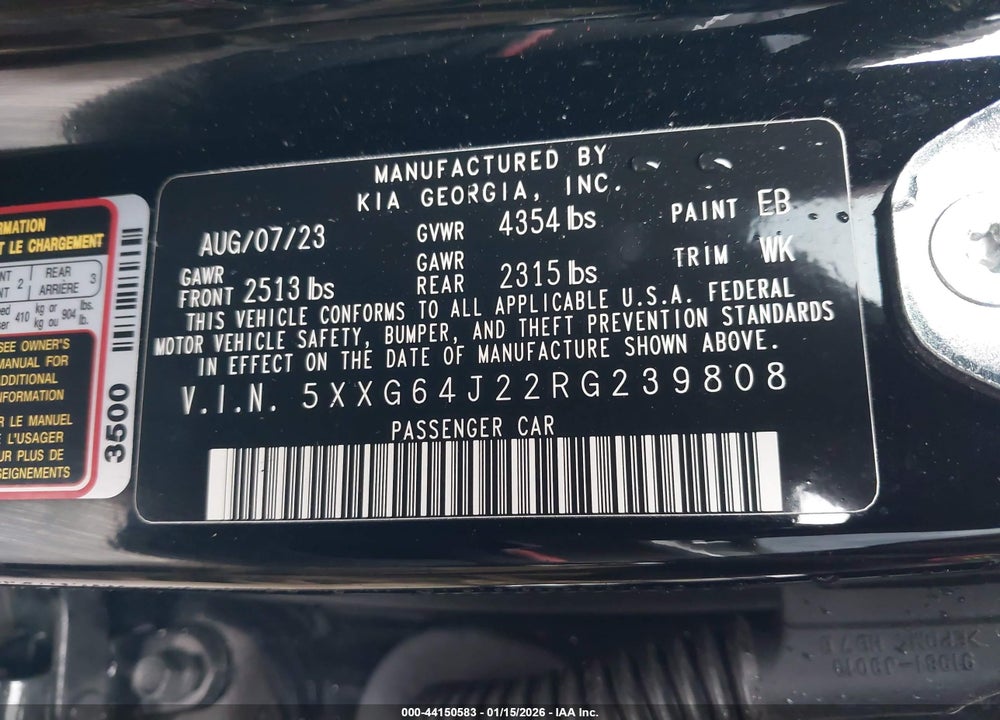 2024 KIA K5 GT-LINE VIN: 5XXG64J22RG239808