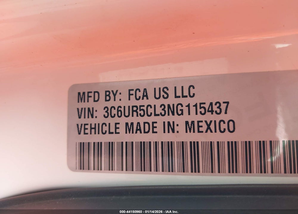 2022 RAM 2500 TRADESMAN  4X4 6'4 BOX VIN: 3C6UR5CL3NG115437