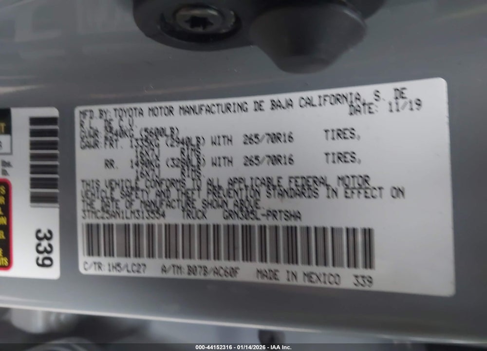 2020 TOYOTA TACOMA TRD OFF-ROAD VIN: 3TMCZ5AN1LM313554