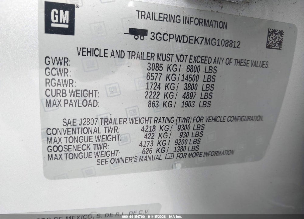 2021 CHEVROLET SILVERADO 1500 2WD  SHORT BED RST VIN: 3GCPWDEK7MG108812