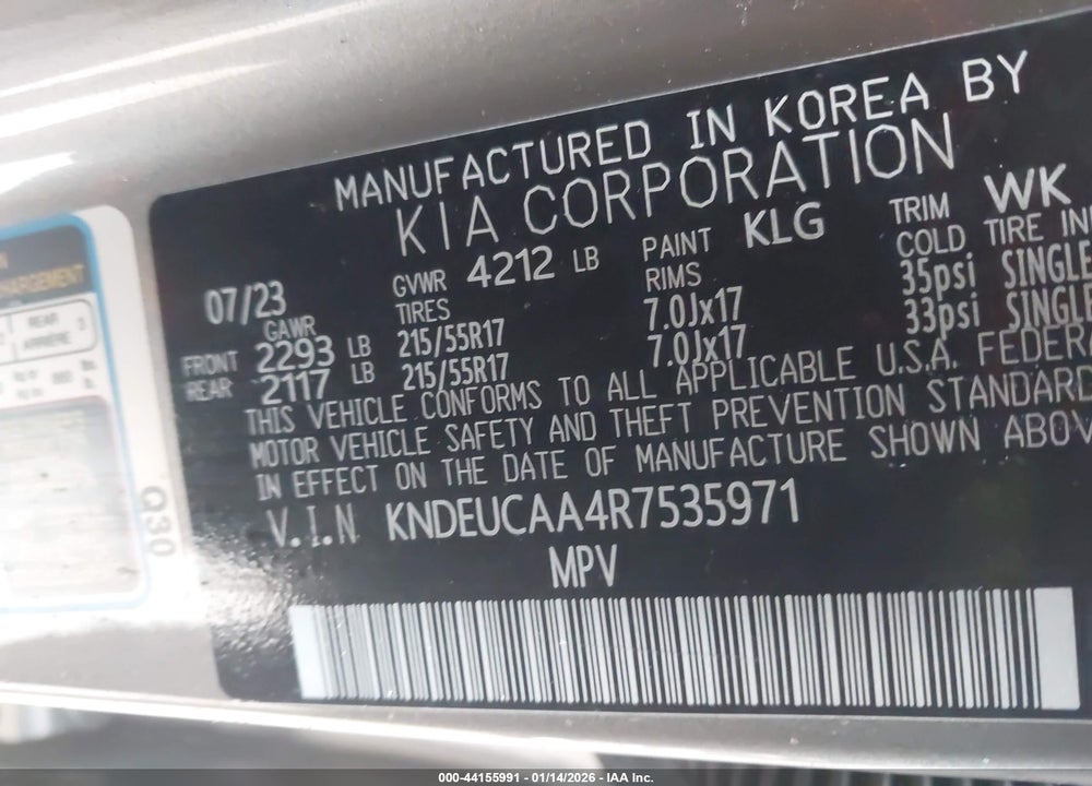 2024 KIA SELTOS S VIN: KNDEUCAA4R7535971