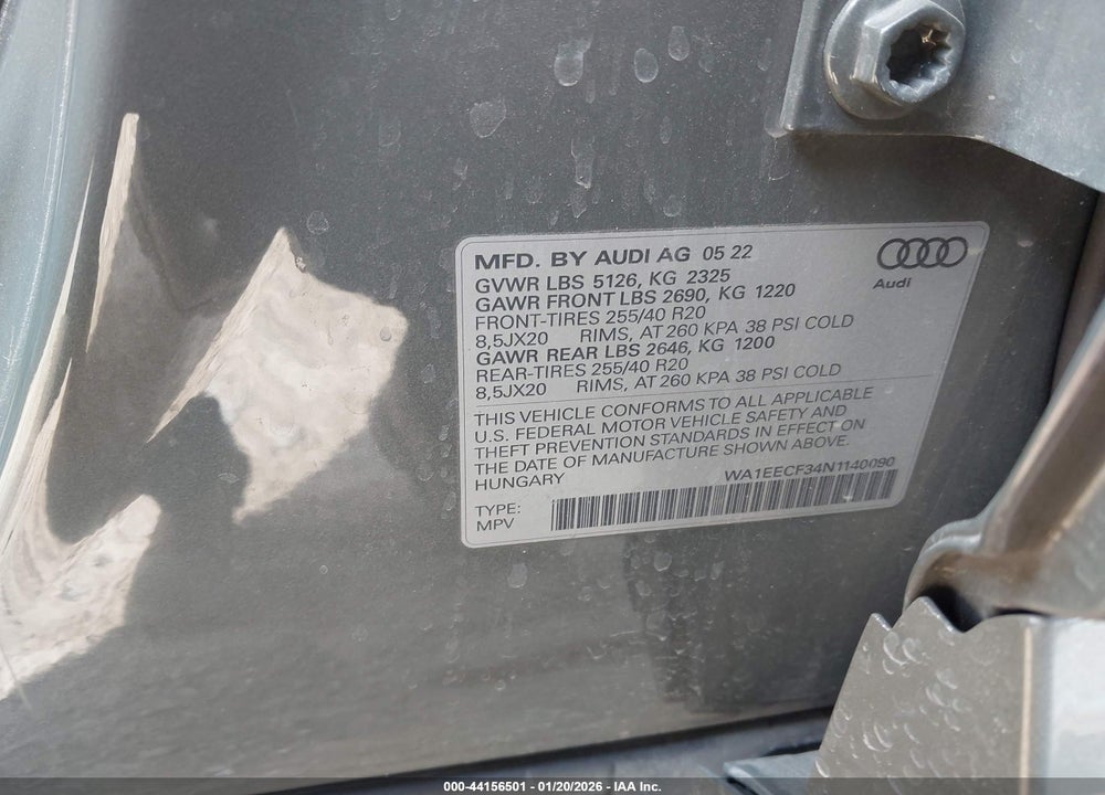 2022 AUDI Q3 PREMIUM PLUS S LINE 45 VIN: WA1EECF34N1140090