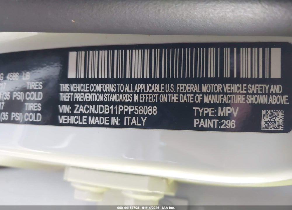 2023 JEEP RENEGADE LATITUDE 4X4 VIN: ZACNJDB11PPP58088