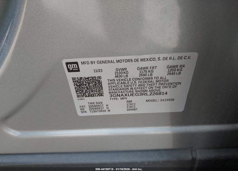 2024 CHEVROLET EQUINOX AWD LT VIN: 3GNAXUEG3RL226814