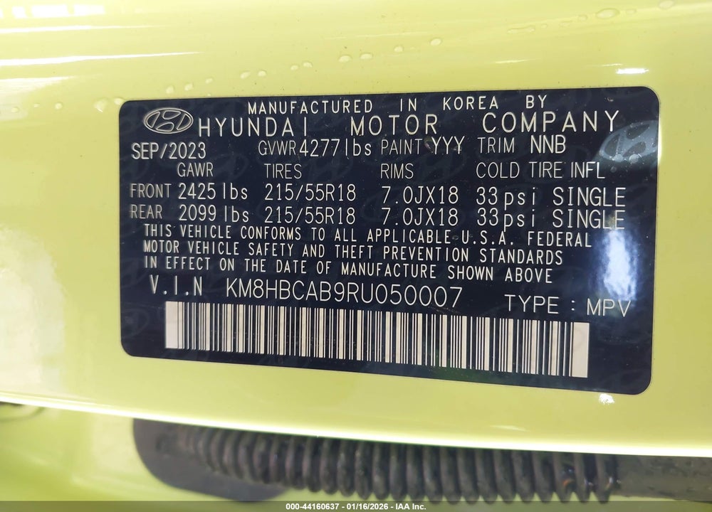 2024 HYUNDAI KONA SEL VIN: KM8HBCAB9RU050007