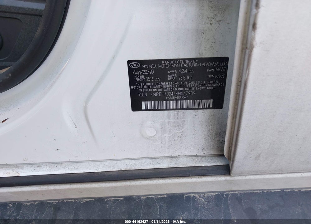 2021 HYUNDAI SONATA LIMITED VIN: 5NPEH4J24MH067909