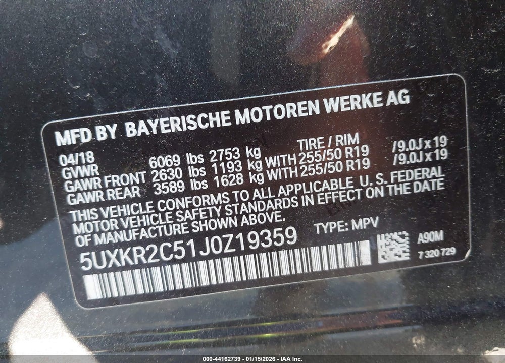 2018 BMW X5 SDRIVE35I VIN: 5UXKR2C51J0Z19359