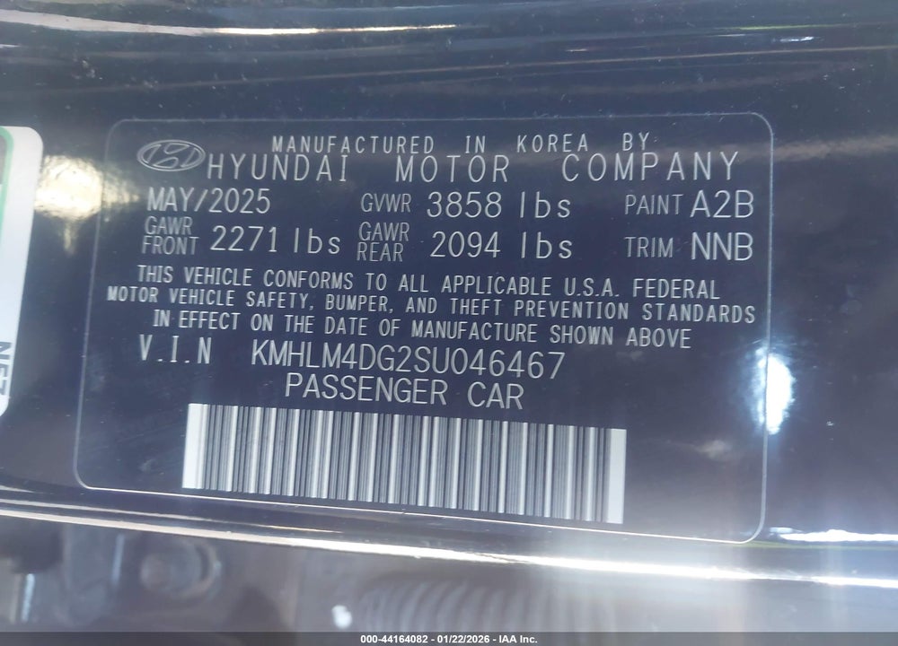 2025 HYUNDAI ELANTRA SEL SPORT VIN: KMHLM4DG2SU046467
