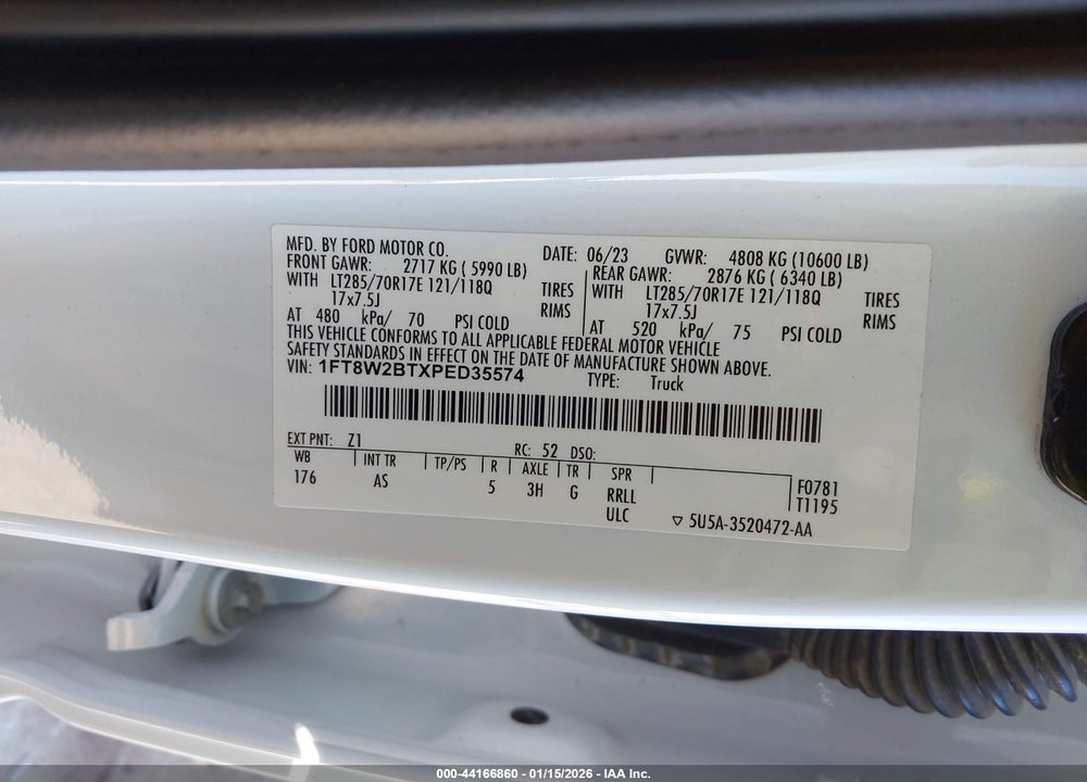 2023 FORD F-250 XL VIN: 1FT8W2BTXPED35574