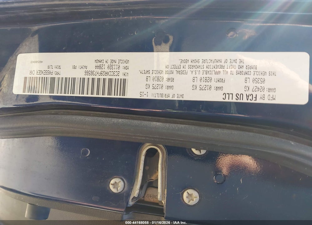 2015 CHRYSLER 300 LIMITED VIN: 2C3CCARG9FH736566