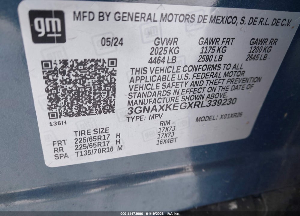 2024 CHEVROLET EQUINOX FWD LT VIN: 3GNAXKEGXRL339230