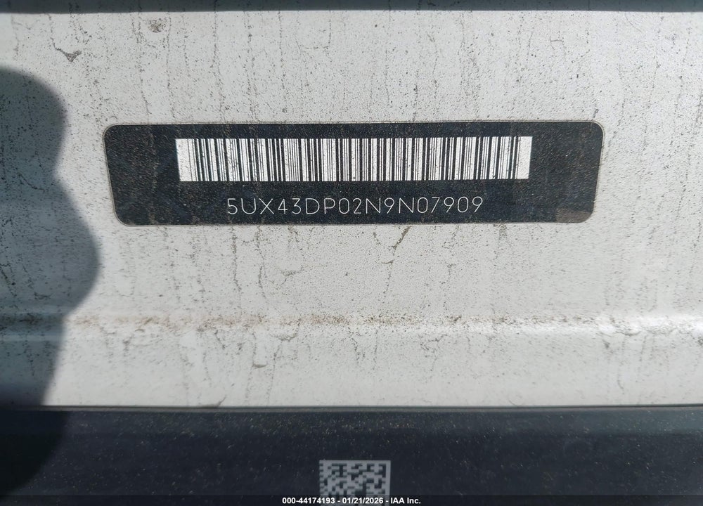 2022 BMW X3 SDRIVE30I VIN: 5UX43DP02N9N07909