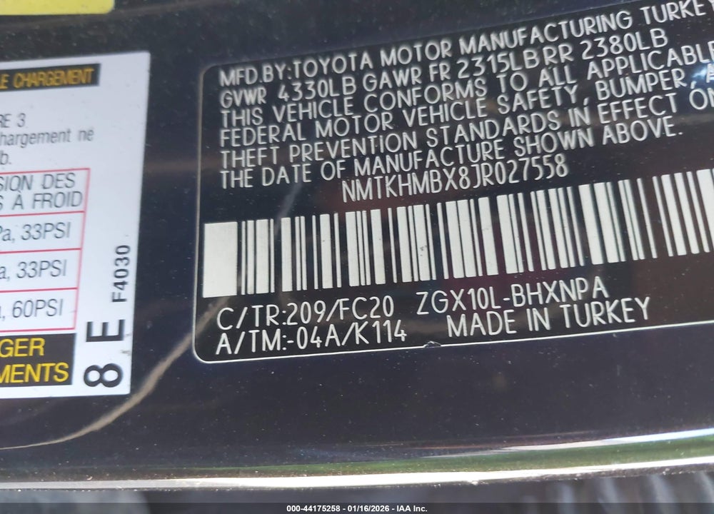 2018 TOYOTA C-HR XLE VIN: NMTKHMBX8JR027558