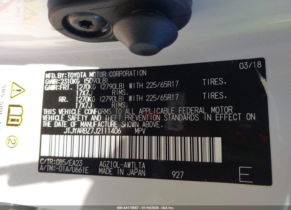 2018 LEXUS NX 300 VIN: JTJYARBZ7J2111406