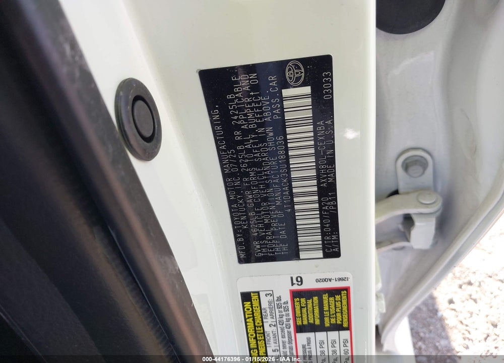 2025 TOYOTA CAMRY LE VIN: 4T1DAACK3SU188036
