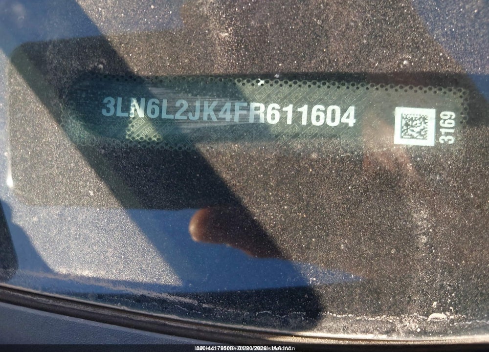 2015 LINCOLN MKZ VIN: 3LN6L2JK4FR611604