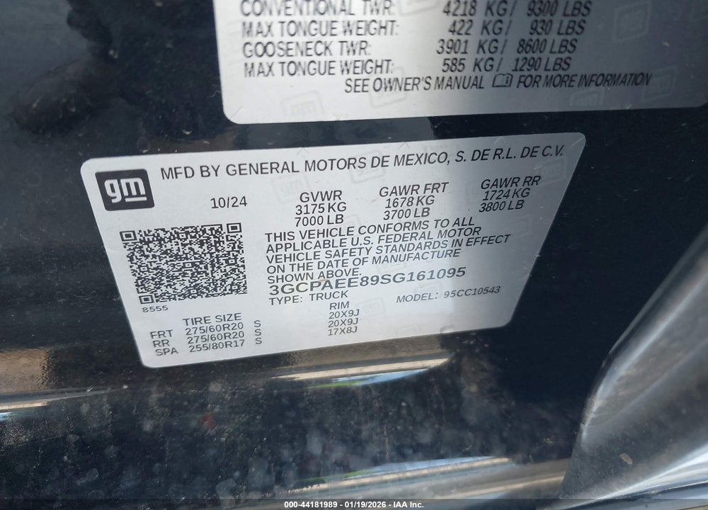 2025 CHEVROLET SILVERADO 1500 2WD  SHORT BED LTZ VIN: 3GCPAEE89SG161095