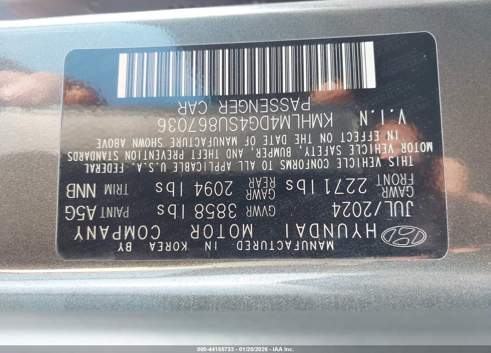 2025 HYUNDAI ELANTRA SEL SPORT VIN: KMHLM4DG4SU867036