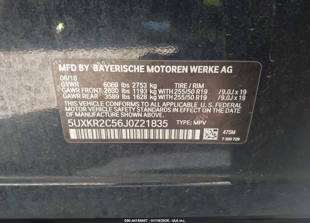 2018 BMW X5 SDRIVE35I VIN: 5UXKR2C56J0Z21835