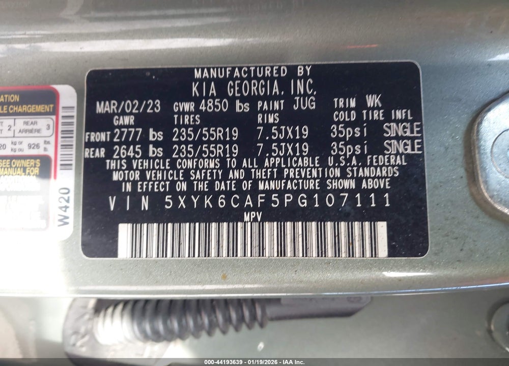2023 KIA SPORTAGE X-LINE VIN: 5XYK6CAF5PG107111