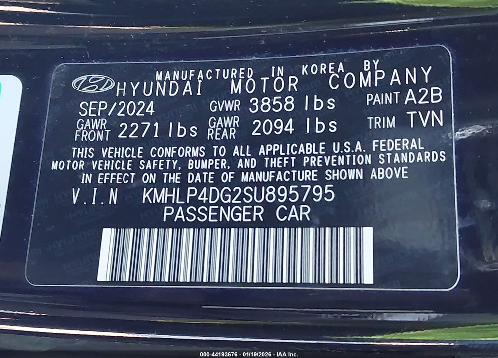 2025 HYUNDAI ELANTRA LIMITED VIN: KMHLP4DG2SU895795