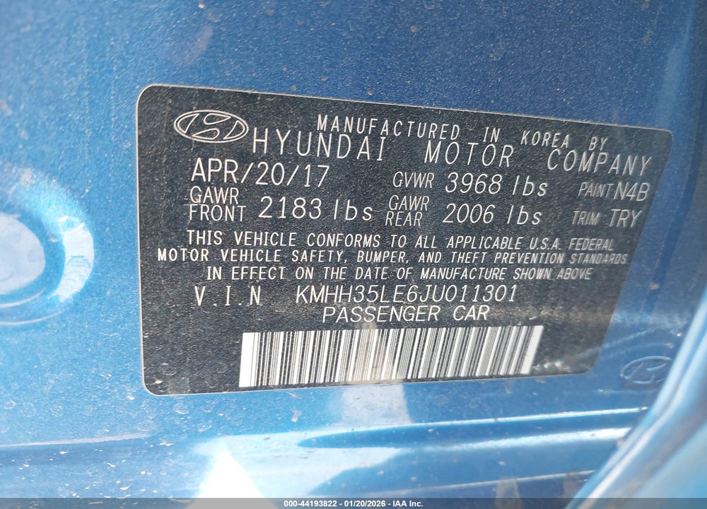 2018 HYUNDAI ELANTRA GT VIN: KMHH35LE6JU011301