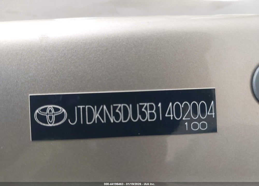 2011 TOYOTA PRIUS THREE VIN: JTDKN3DU3B1402004