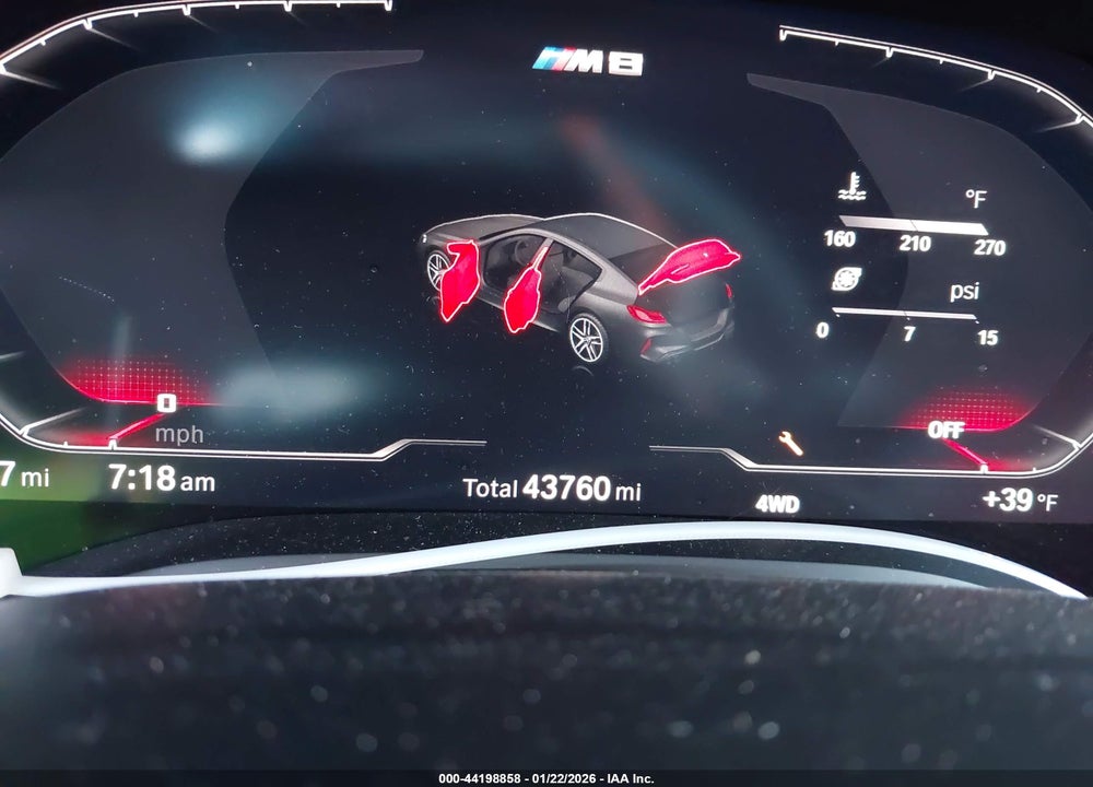 2022 BMW M8 GRAN COUPE COMPETITION VIN: WBSGV0C03NCJ04010