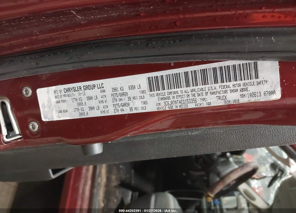 2014 RAM 1500 EXPRESS VIN: 3C6JR7AT4EG153356