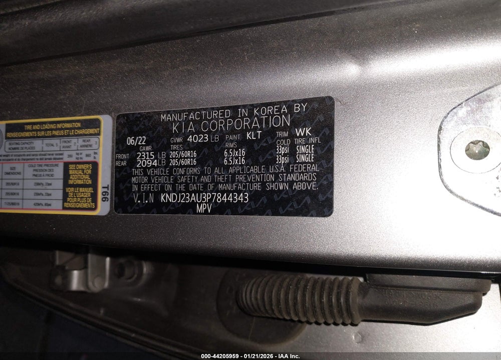2023 KIA SOUL LX VIN: KNDJ23AU3P7844343
