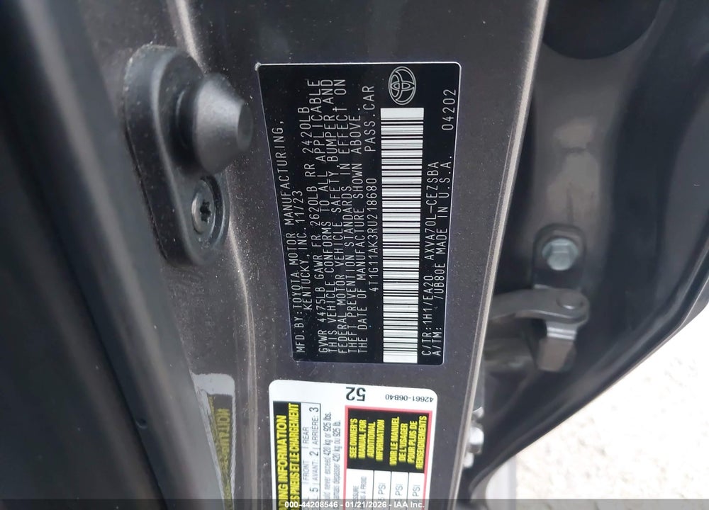 2024 TOYOTA CAMRY SE VIN: 4T1G11AK3RU218680