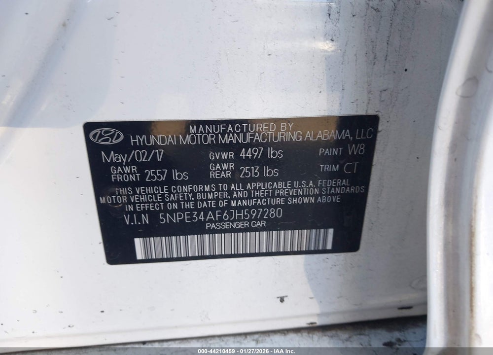 2018 HYUNDAI SONATA LIMITED VIN: 5NPE34AF6JH597280