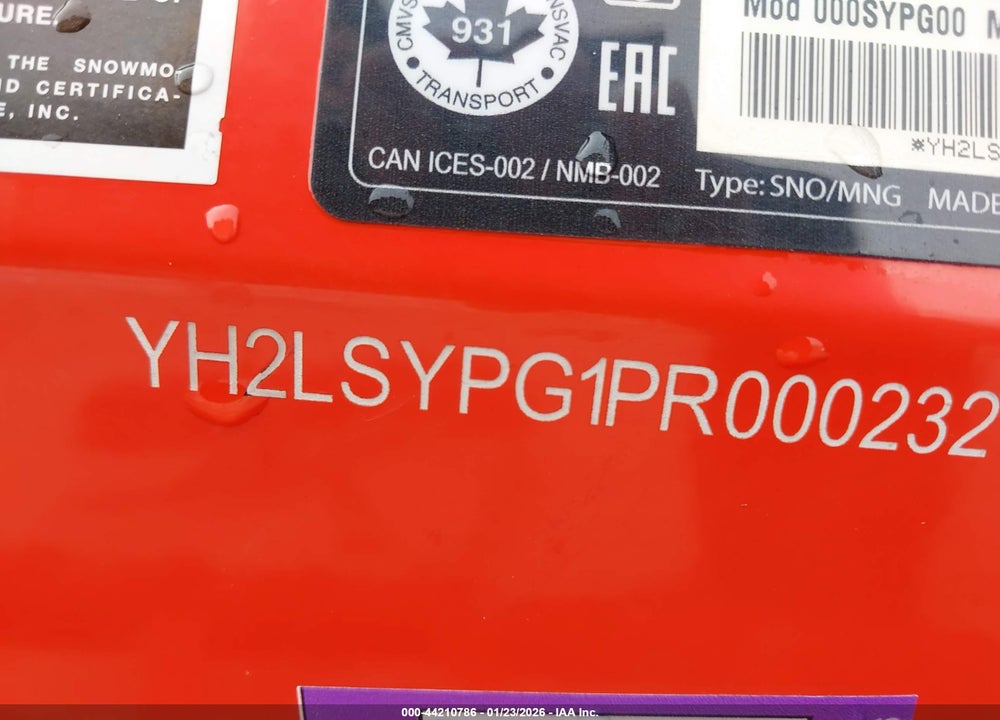 2023 LYNX SHRD RE3900 850 TURB VIN: YH2LSYPG1PR000232