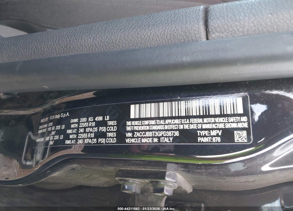 2016 JEEP RENEGADE JUSTICE VIN: ZACCJBBT3GPD38736