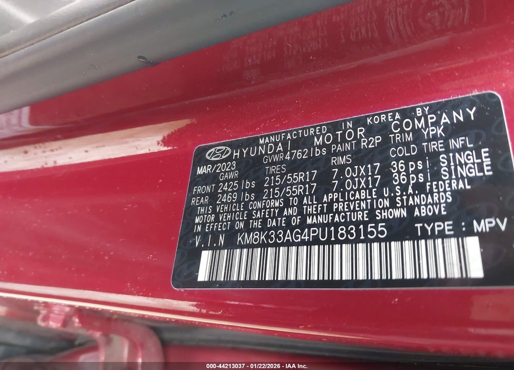 2023 HYUNDAI KONA ELECTRIC SEL VIN: KM8K33AG4PU183155