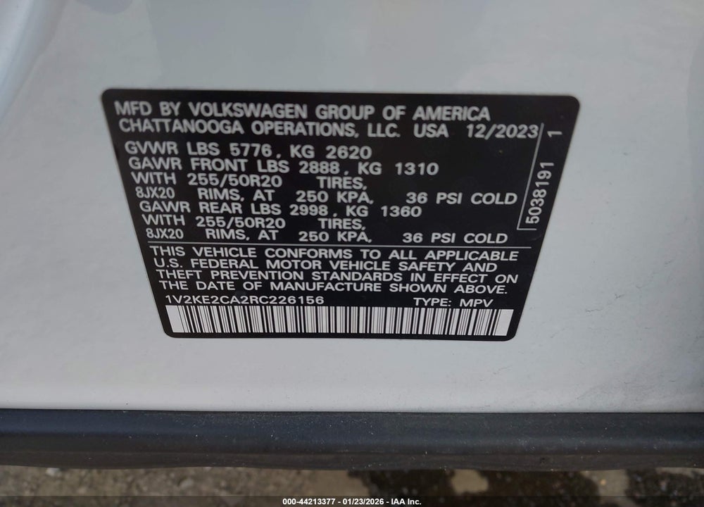 2024 VOLKSWAGEN ATLAS CROSS SPORT 2.0T SE W/TECHNOLOGY VIN: 1V2KE2CA2RC226156