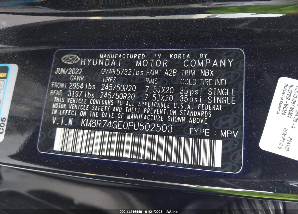 2023 HYUNDAI PALISADE CALLIGRAPHY VIN: KM8R74GE0PU502503