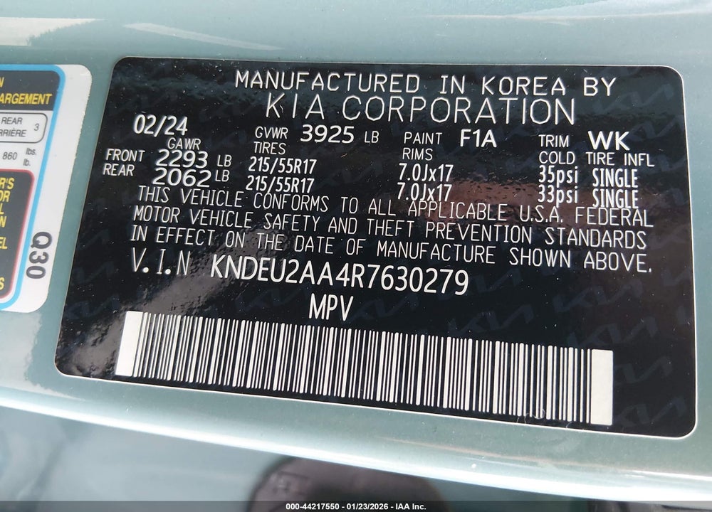 2024 KIA SELTOS S VIN: KNDEU2AA4R7630279